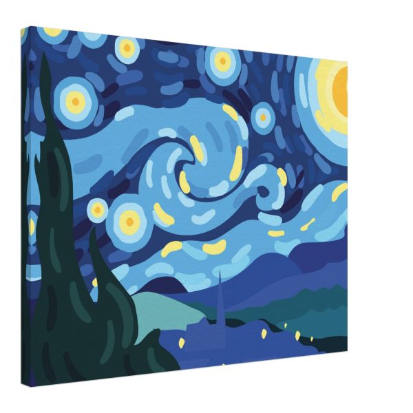 Peinture digitale bleue abstrait style Van Gogh