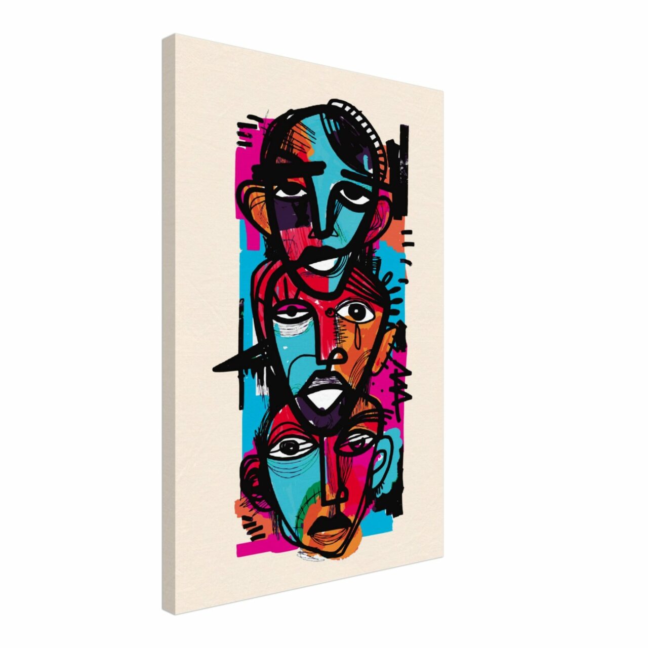 Visages Art Abstrait expressionnisme peinture digitale