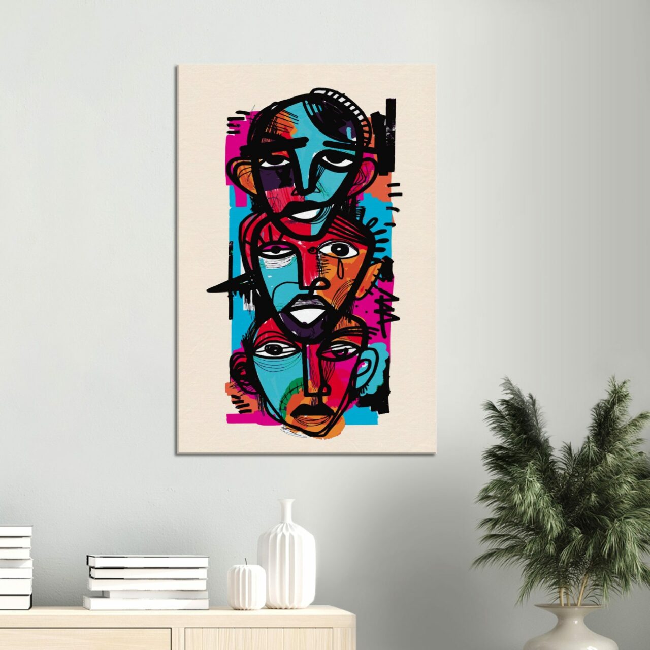 Visages Art Abstrait expressionnisme peinture digitale