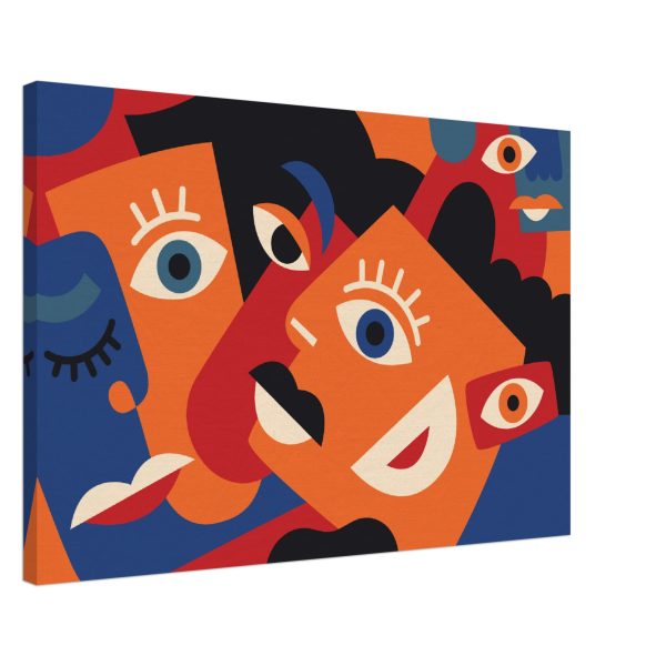 Visages Peinture digitale art contemporain style picasso