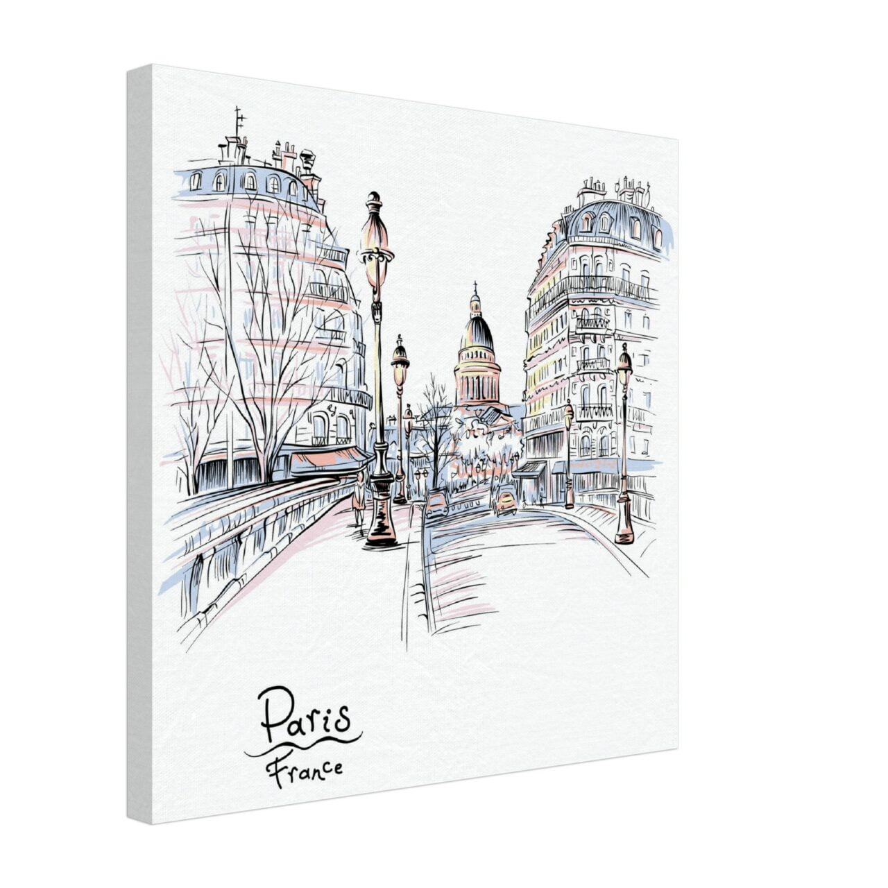 Cadre mural Dessin pont de Paris Dessin pont de Paris