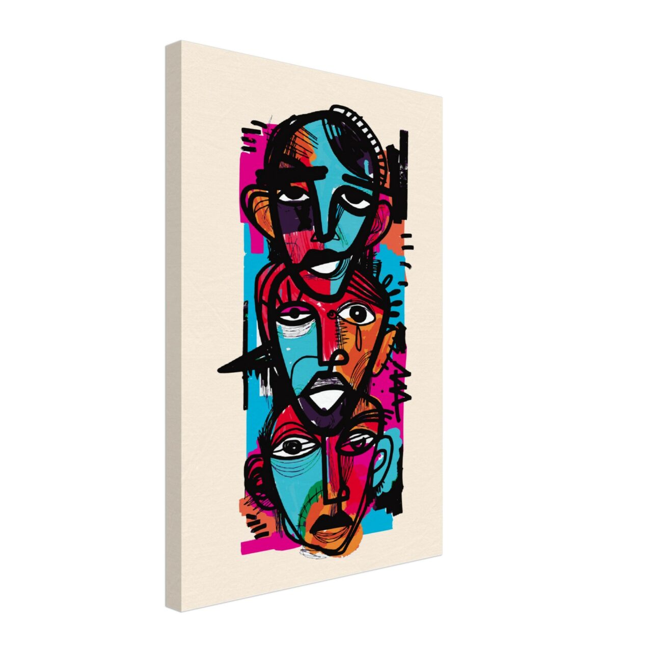 Visages Art Abstrait expressionnisme peinture digitale