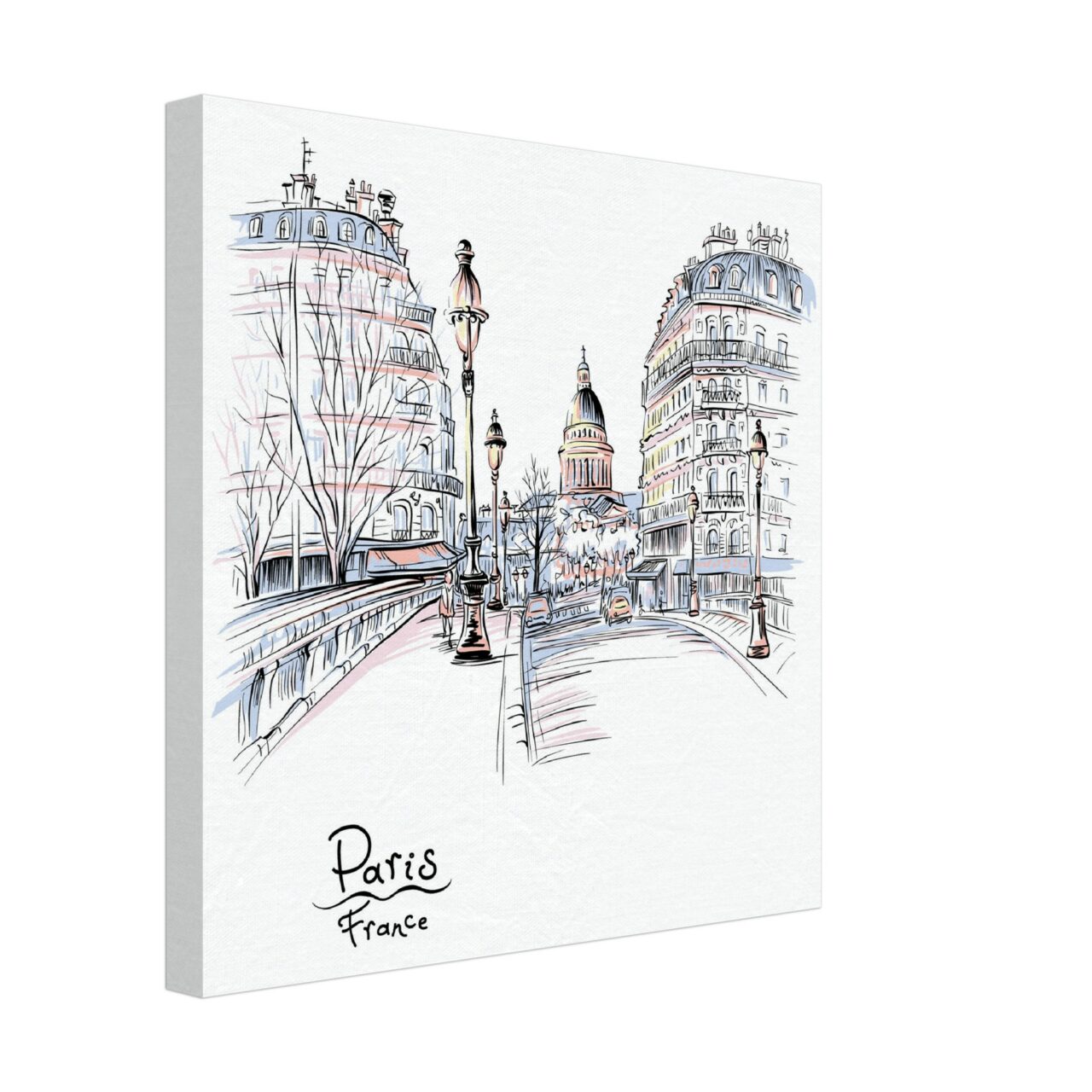 Cadre mural Dessin pont de Paris Dessin pont de Paris