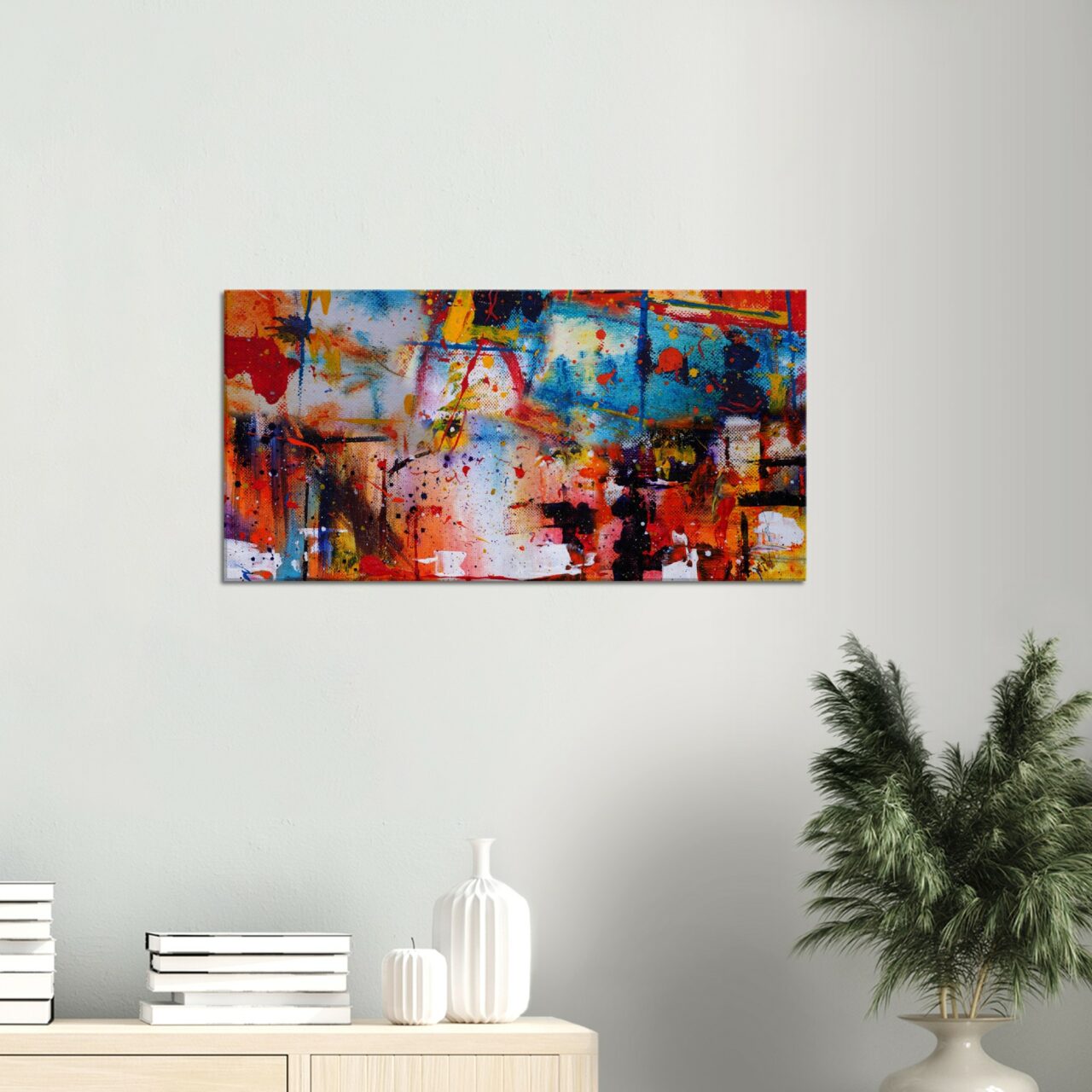 Peinture digitale moderne abstraite dominante rouge