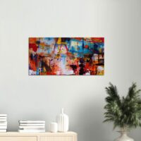 Peinture digitale moderne abstraite dominante rouge Peinture digitale moderne abstraite dominante rouge