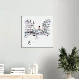 Cadre mural Dessin pont de Paris Dessin pont de Paris