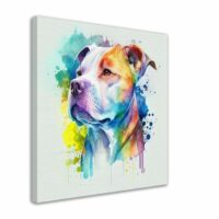 Cadre mural – Portrait Pitbull Aquarelle Cadre mural - Portrait Pitbull Aquarelle