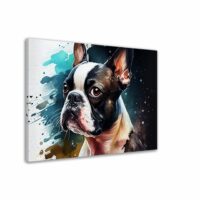 Cadre mural - Aquarelle Portrait d'un Boston Terrier