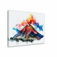 Cadre mural – Aquarelle Volcan La Soufrière en action Cadre mural - Aquarelle Volcan La Soufrière en action