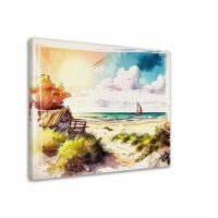 Cadre mural – Aquarelle Sur la plage dans les landes Cadre mural - Aquarelle Sur la plage dans les landes