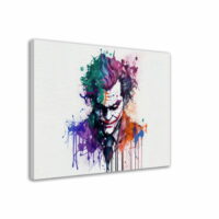 Cadre mural – Portrait du Joker aquarelle colorée Cadre mural - Portrait du Joker aquarelle colorée