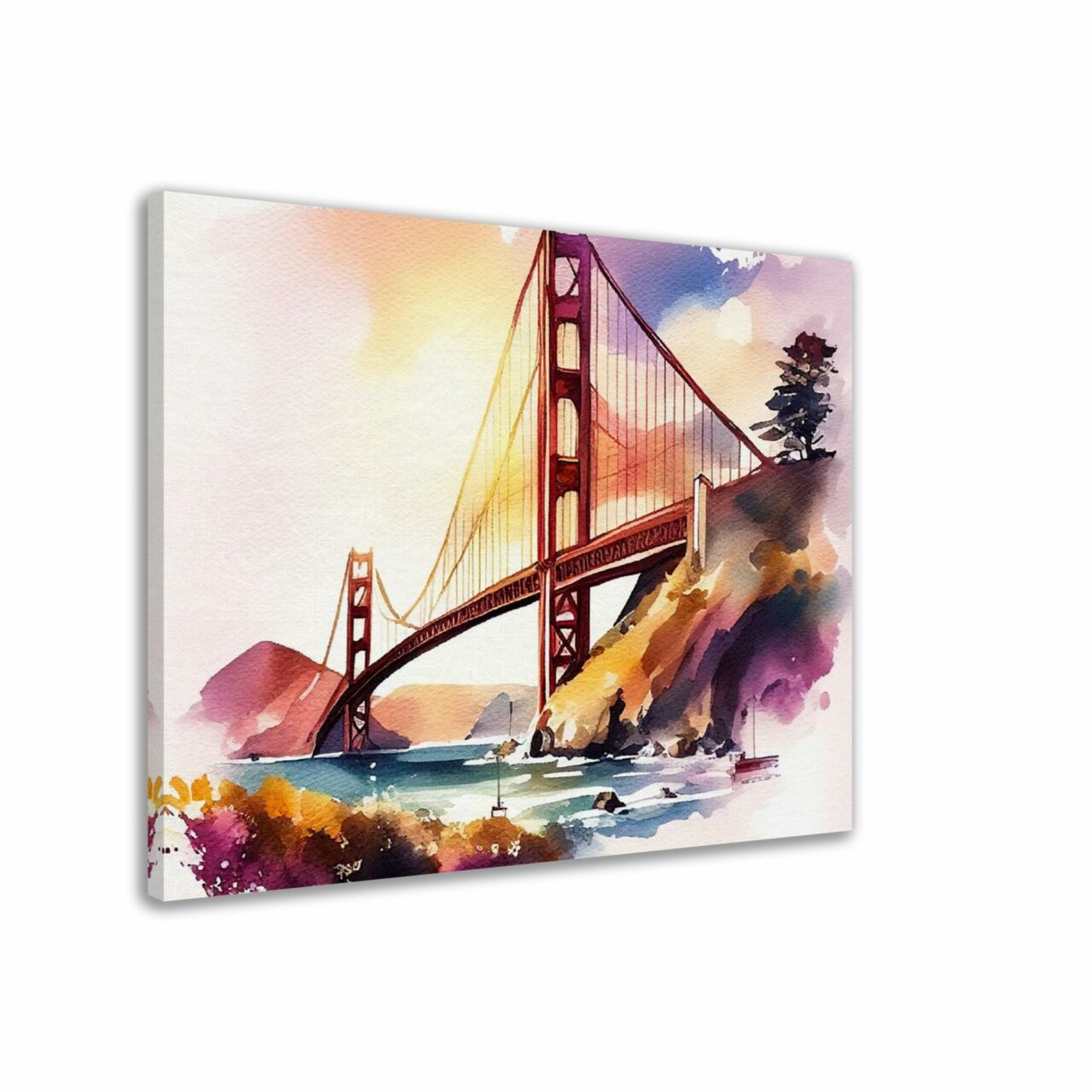 Cadre mural – Aquarelle Golden Gate bridge San Francisco Cadre mural - Aquarelle Golden gate bridge San Francisco