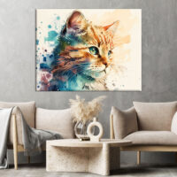 Cadre mural – Aquarelle Chaton Roux cadre mural aquarelle chaton roux
