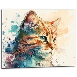 Cadre mural – Aquarelle Chaton Roux