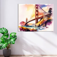 Cadre mural – Aquarelle Golden Gate bridge San Francisco cadre mural aquarelle golden gate bridge san francisco
