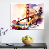 Cadre mural – Aquarelle Golden Gate bridge San Francisco cadre mural aquarelle golden gate bridge san francisco