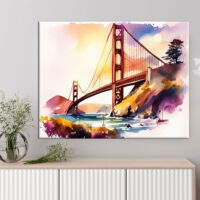 Cadre mural – Aquarelle Golden Gate bridge San Francisco cadre mural aquarelle golden gate bridge san francisco
