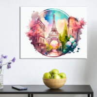 Cadre mural – Aquarelle Paris cercle de l’amour cadre mural aquarelle paris cercle de l'amour