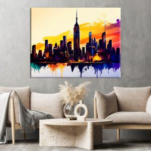 tableau art décoratif mural new york city vu de manhattan