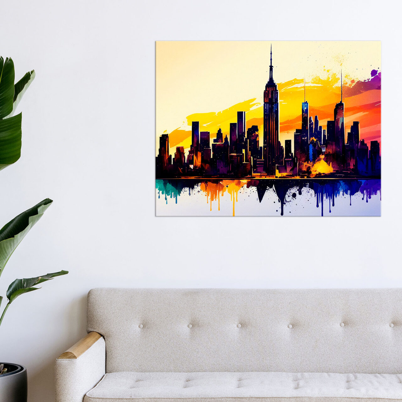 tableau art décoratif mural new york city vu de manhattan