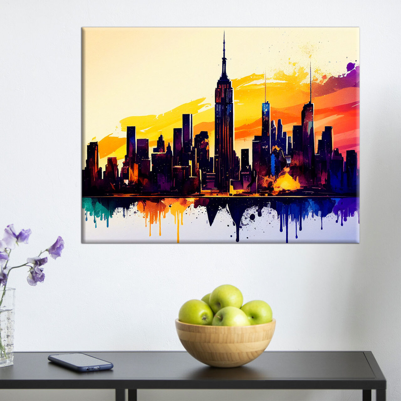 tableau art décoratif mural new york city vu de manhattan