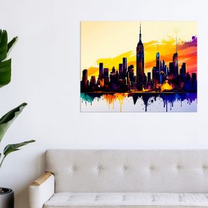 tableau art décoratif mural new york city vu de manhattan