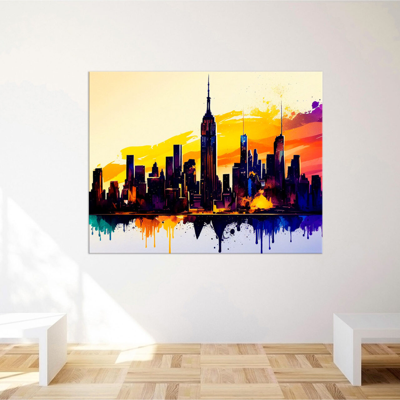 tableau art décoratif mural new york city vu de manhattan