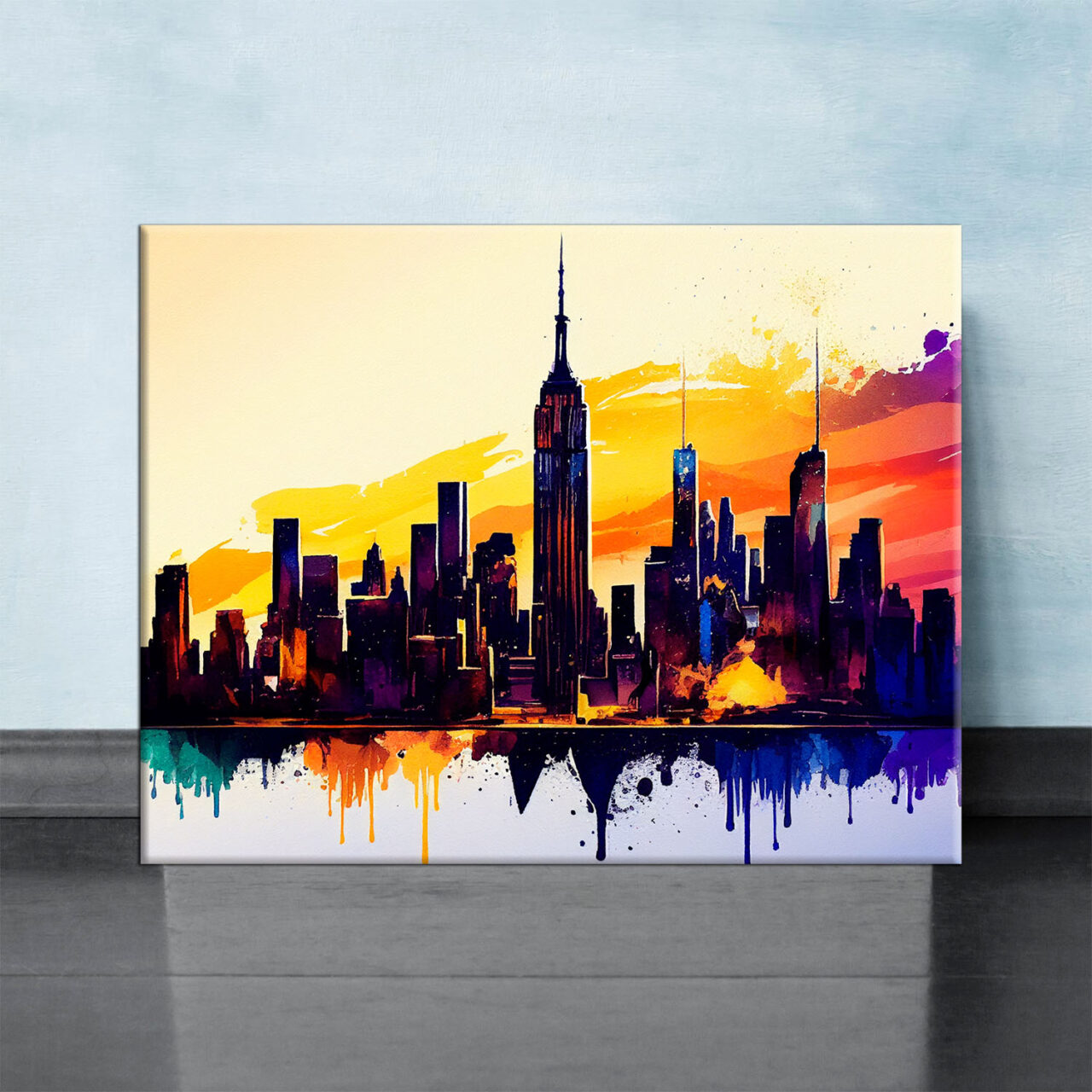 tableau art décoratif mural new york city vu de manhattan