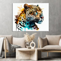 Tableau décoratif – Peinture aquarelle d’un Jaguar tableau décoratif peinture aquarelle d'un jaguar