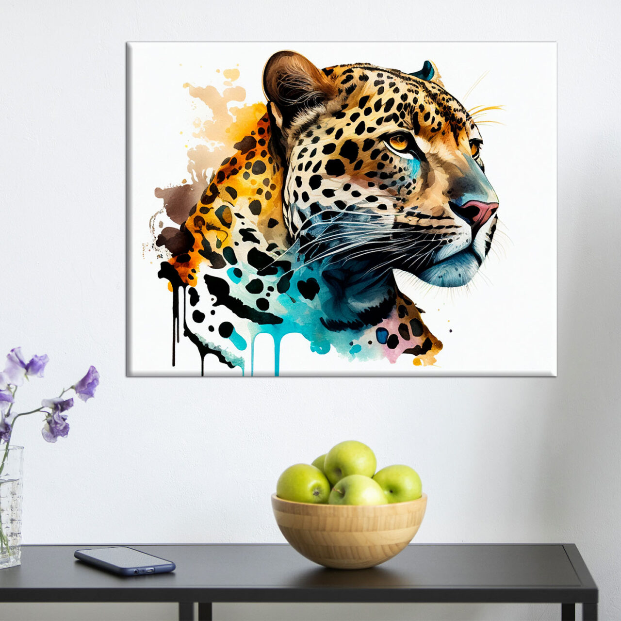 Tableau décoratif – Peinture aquarelle d’un Jaguar tableau décoratif peinture aquarelle d'un jaguar