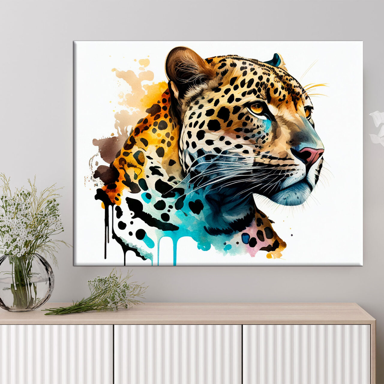 Tableau décoratif – Peinture aquarelle d’un Jaguar tableau décoratif peinture aquarelle d'un jaguar