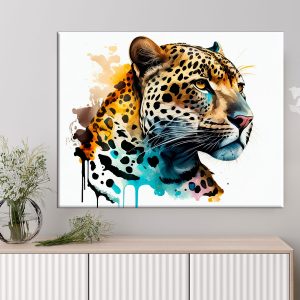 Tableau décoratif - Peinture aquarelle d'un Jaguar