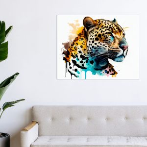 Tableau décoratif – Peinture aquarelle d’un Jaguar tableau décoratif peinture aquarelle d'un jaguar