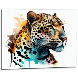 Tableau décoratif – Peinture aquarelle d’un Jaguar
