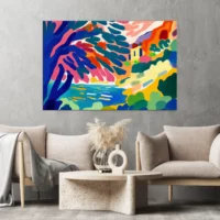 Toile art mural – Peinture colorée Paysage de Collioure toile art mural peinture colorée paysage de collioure