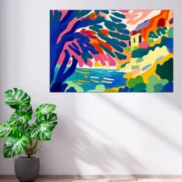 Toile art mural – Peinture colorée Paysage de Collioure toile art mural peinture colorée paysage de collioure