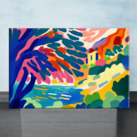 Toile art mural – Peinture colorée Paysage de Collioure toile art mural peinture colorée paysage de collioure