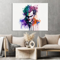 Cadre mural – Portrait du Joker aquarelle colorée cadre mural portrait du joker aquarelle colorée