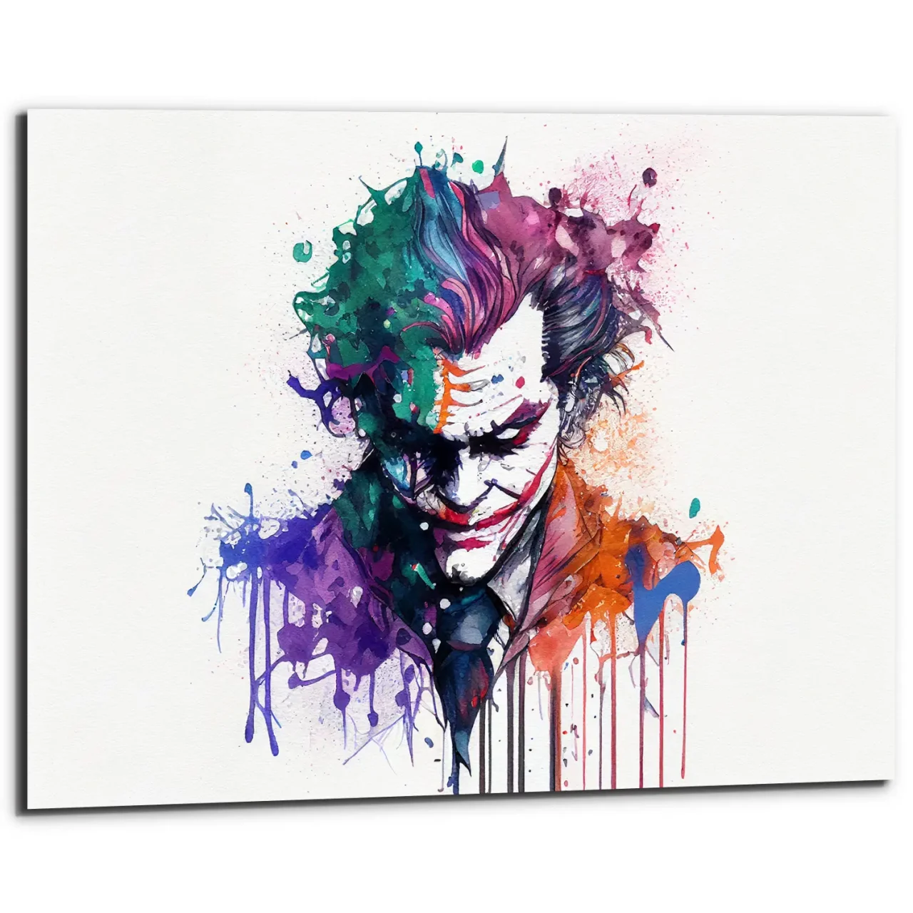 Cadre mural – Portrait du Joker aquarelle colorée cadre mural portrait du joker aquarelle colorée