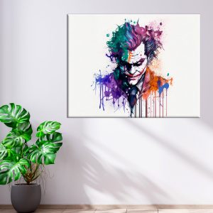 Cadre mural – Portrait du Joker aquarelle colorée cadre mural portrait du joker aquarelle colorée