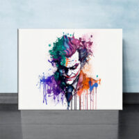 Cadre mural – Portrait du Joker aquarelle colorée cadre mural portrait du joker aquarelle colorée