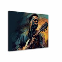 tableau d'art portrait guitariste de blues