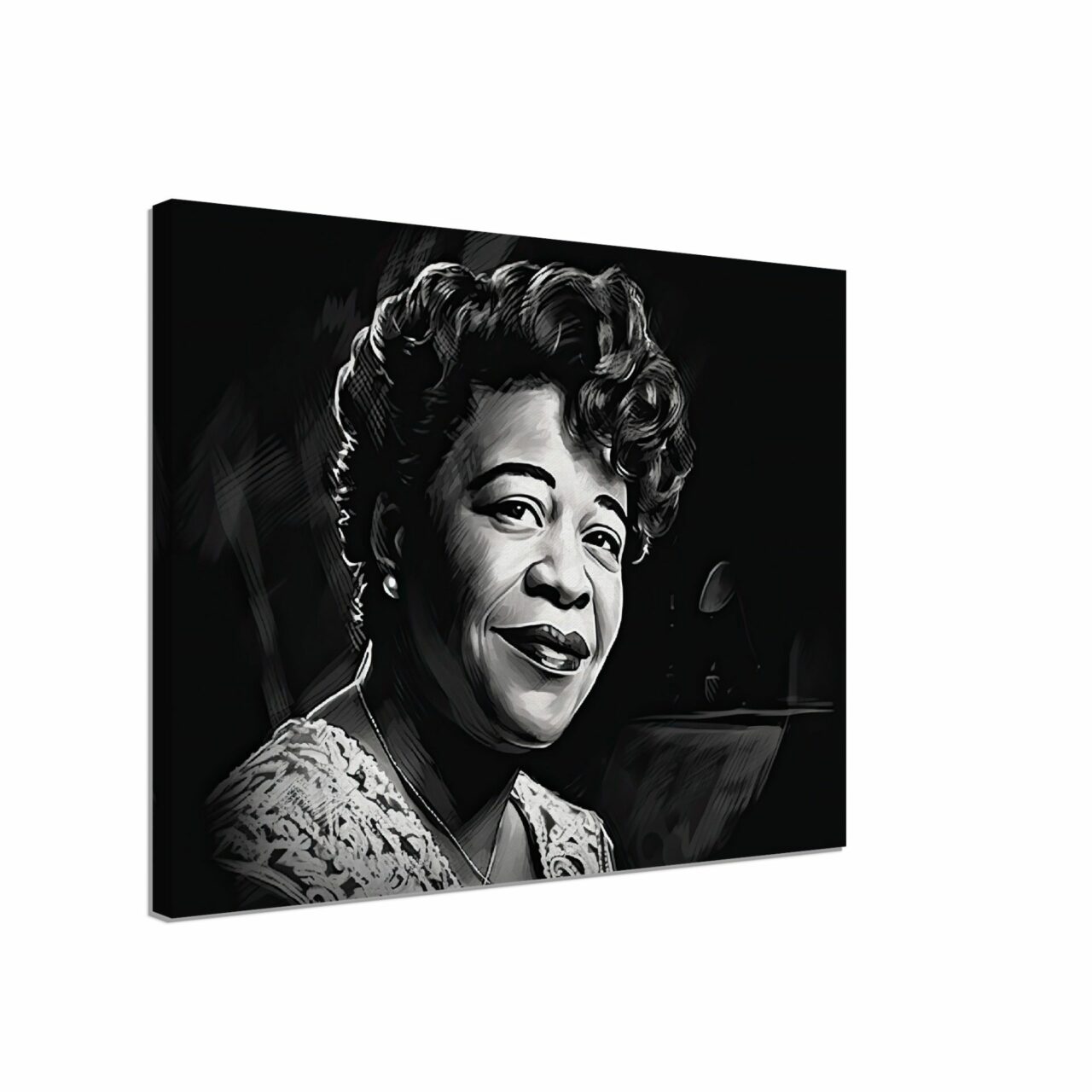 portrait artistique dessin noir et blanc ella fitzgerald