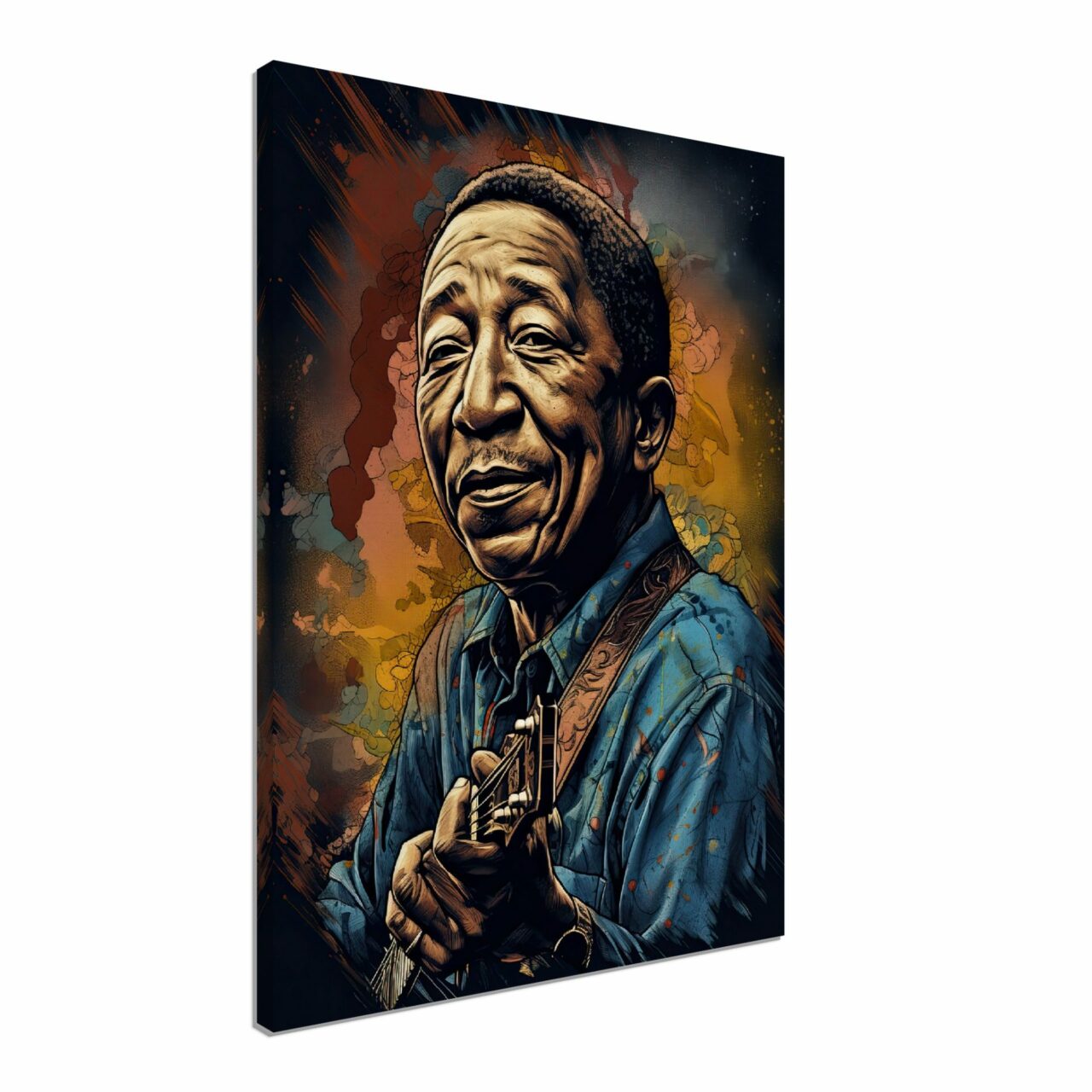 Toile cadre décoratif – Portrait artistique de Muddy Waters toile cadre décoratif portrait artistique de muddy waters