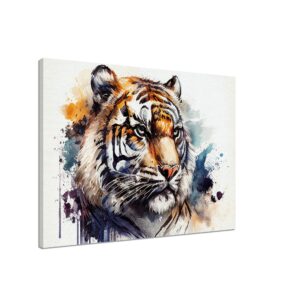 cadre mural aquarelle portrait de tigre du bengale