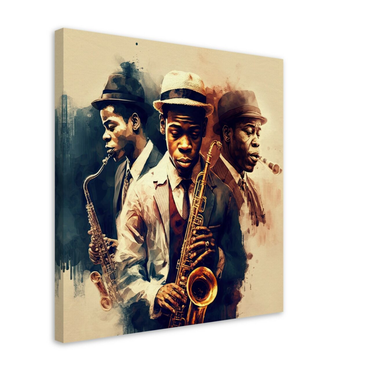 décoration murale musiciens saxophonistes de jazz