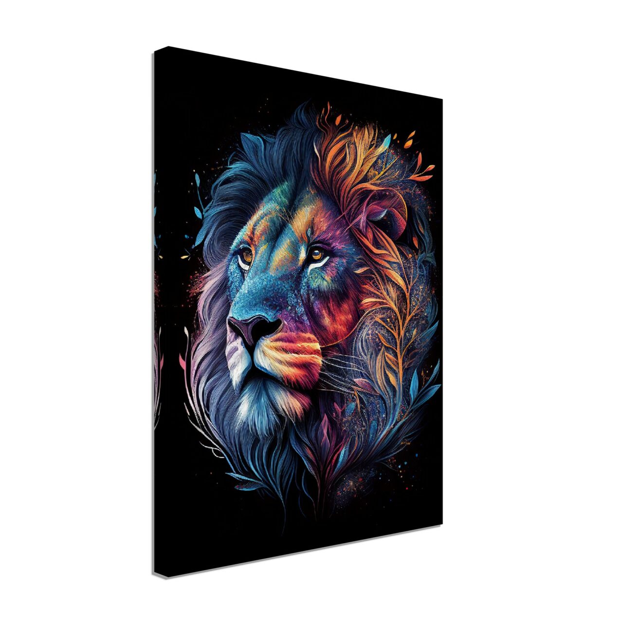 Art décoratif – Portrait Lion mandala couleurs vives art décoratif portrait lion mandala couleurs vives