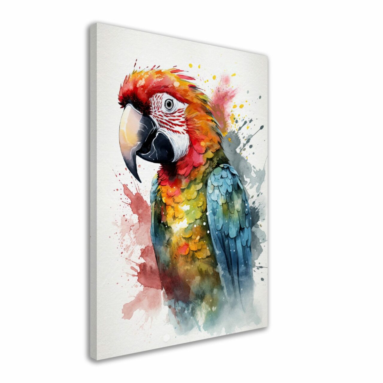 Art Cadre mural- Aquarelle Portrait de Perroquet Art Cadre mural- Aquarelle Portrait de Perroquet