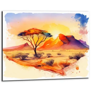 Tableau d’art mural – Aquarelle Désert de Namibie
