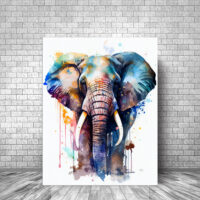 Toile cadre décoratif – Aquarelle Imposant Éléphant toile cadre décoratif aquarelle imposant Éléphant